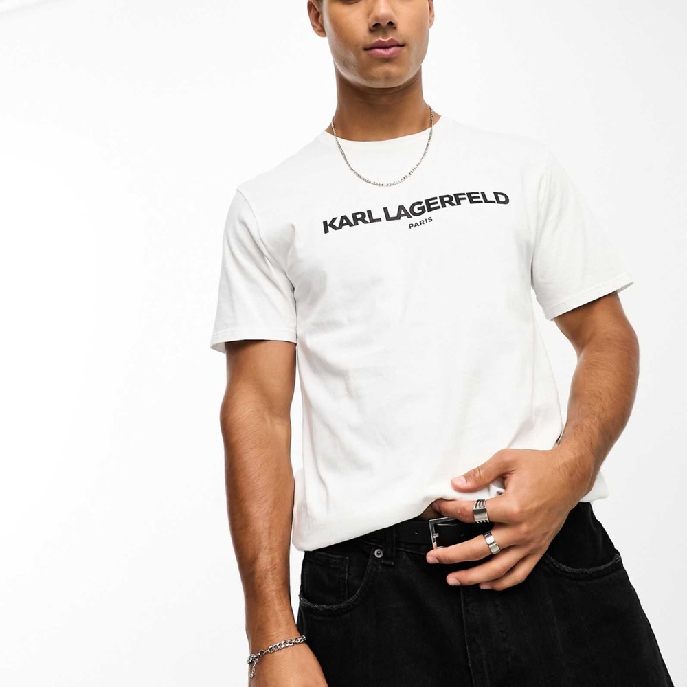 Karl Lagerfeld Classic Logo T-Shirt in White